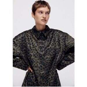 Zara Women's Oversized Leopard Print Shacket